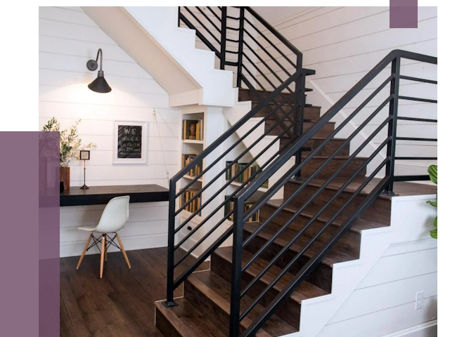 Перила для лестницы в доме в Кореновске от 7514 руб. — ПРОЛЁТ-Кнв