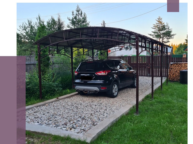 Навесы для автомобиля в Кореновске от 13318 руб.  | ПРОЛЁТ-Кнв