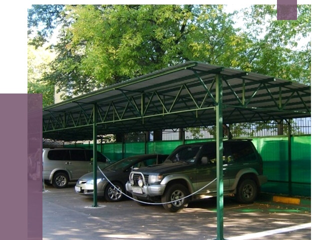 Навесы для парковки в Кореновске от 81357 руб. заказать | ПРОЛЁТ-Кнв