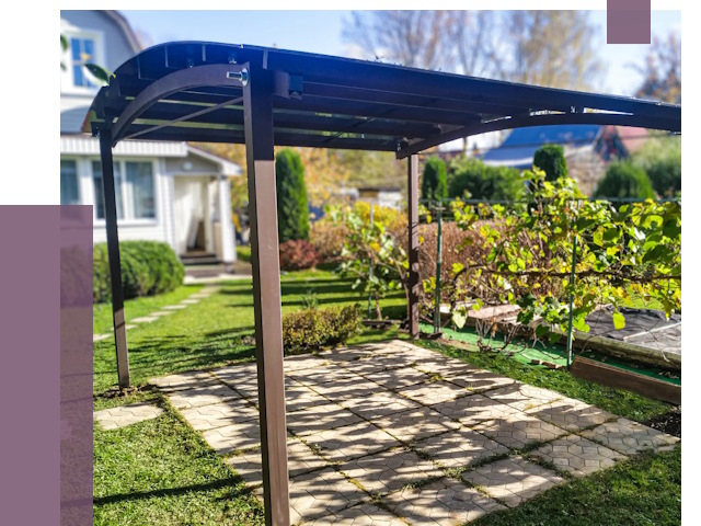 Навесы для дачи в Кореновске от 12903 руб. под ключ — ПРОЛЁТ-Кнв