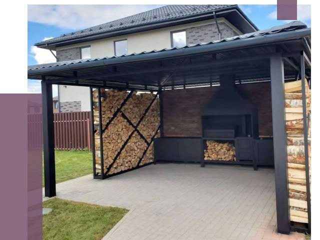 Навесы для барбекю в Кореновске от 12903 руб. под ключ | ПРОЛЁТ-Кнв