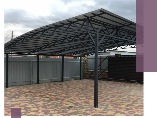 Металлические навесы под ключ в Кореновске — изготовление и монтаж