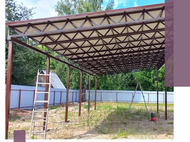 Односкатные навесы под ключ в Кореновске — изготовление и монтаж