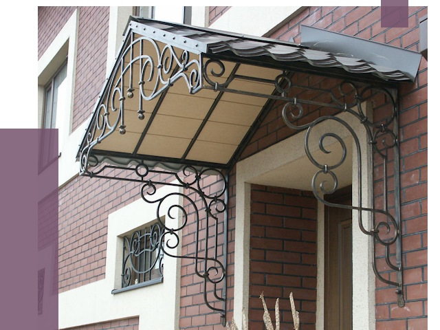 Двускатные козырьки в Кореновске под ключ от 12955 руб.