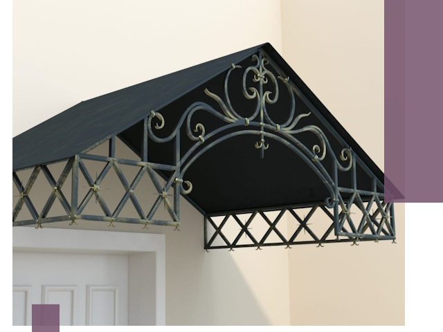 Двускатные металлические козырьки под ключ в Кореновске